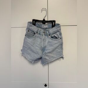 Zara Light Blue Denim Shorts